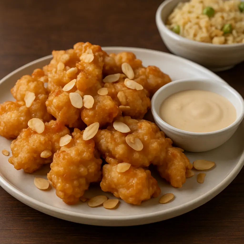 Delicious Almond Chicken at Dell Cafe in Calgary Bowness, AB