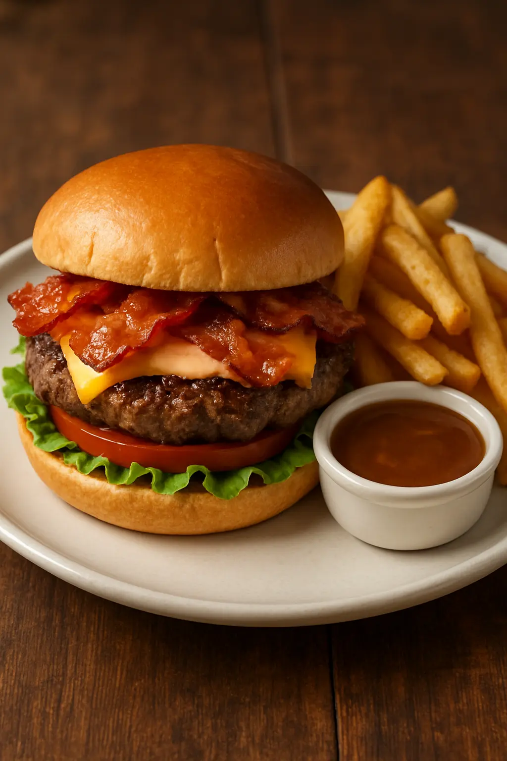 Delicious Bacon Cheeseburger at Dell Cafe in Calgary Bowness, AB